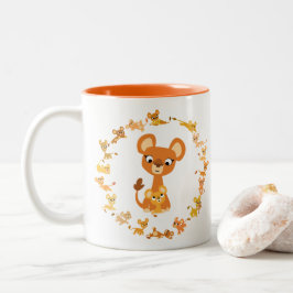 Cute Tecknad Lionesses Mandala Mugg
