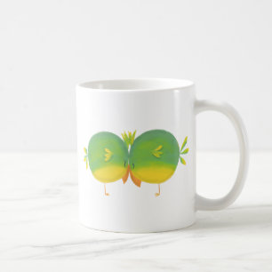 Cute Tecknad Love birds Kaffemugg