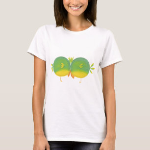 Cute Tecknad Love birds Tee Shirt