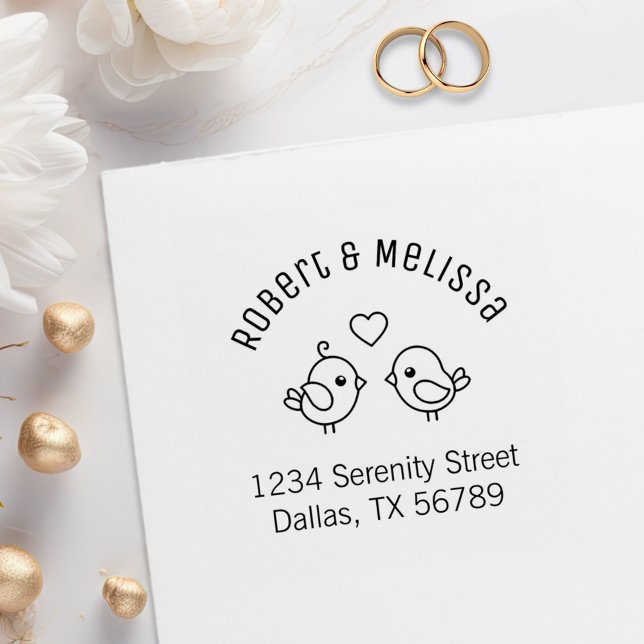 Cute Tecknad Lovebird par Arch Adress Stämpel (Skapare uppladdad)