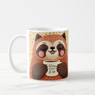 Cute Tecknad lutning med överdrivet sömnig ögon Kaffemugg