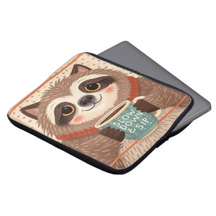 Cute Tecknad lutning med överdrivet sömnig ögon Laptop Fodral