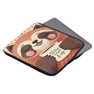 Cute Tecknad lutning med överdrivet sömnig ögon Laptop Fodral
