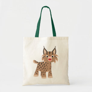 Cute Tecknad Lycklig Lynx Bag Tygkasse