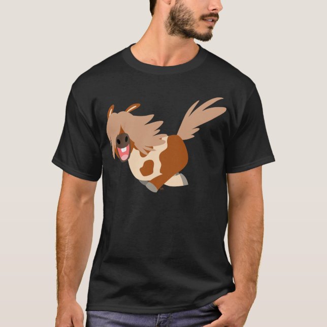 Cute Tecknad Lycklig Pinto Pony T-Shirt (Framsida)