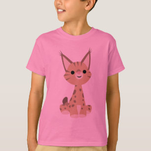 Cute Tecknad Lynx Children T-Shirt