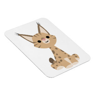 Cute Tecknad Lynx Flexible Magnet