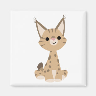 Cute Tecknad Lynx Magnet