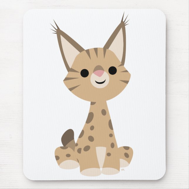 Cute Tecknad Lynx Mousepad Musmatta (Framsidan)