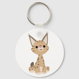 Cute Tecknad Lynx-nyckelkedja Nyckelring
