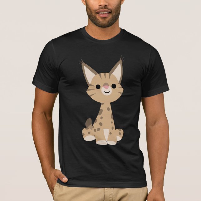 Cute Tecknad Lynx T-Shirt (Framsida)