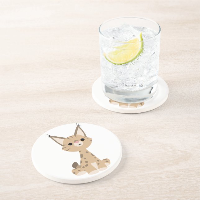 Cute Tecknad Lynx Underlägg (Sidan)