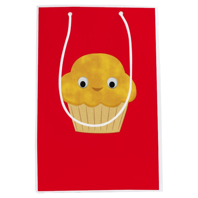 Cute Tecknad Maj Muffin Mönster on Red (Framsidan)