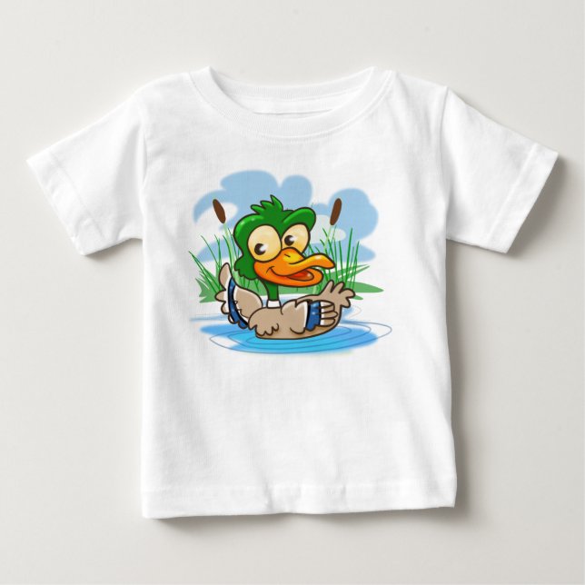 Cute Tecknad Mallard Anka T Shirt (Framsida)