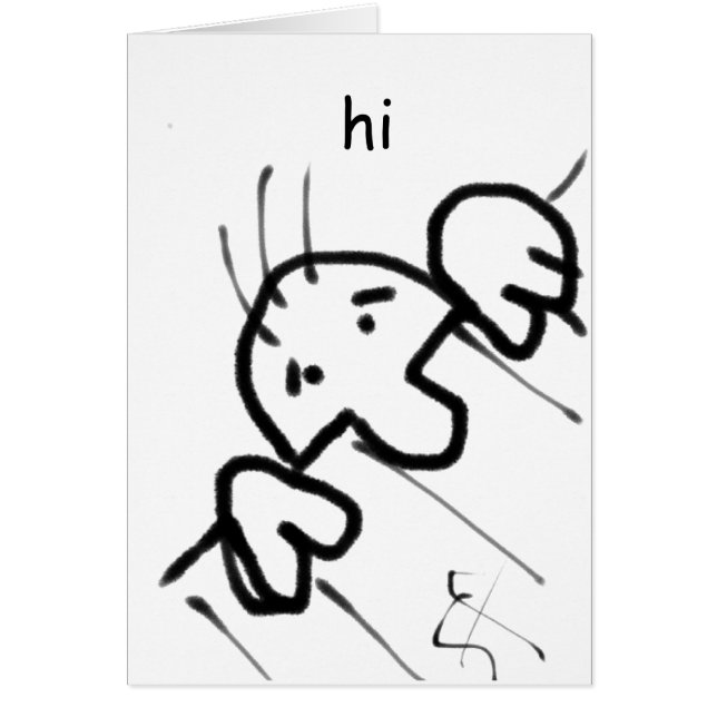 Cute Tecknad Man söker över ett stängsel Hälsningskort (Framsidan)