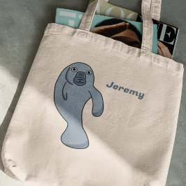 Cute Tecknad Manatee-Personlig Tygkasse