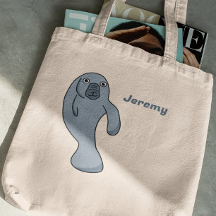 Cute Tecknad Manatee-Personlig Tygkasse