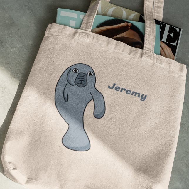 Cute Tecknad Manatee-Personlig Tygkasse (Skapare uppladdad)