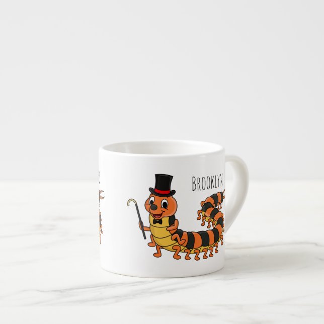 Cute-tecknad med lustig centipede espressomugg (Framsida höger)