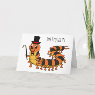 Cute-tecknad med lustig centipede kort