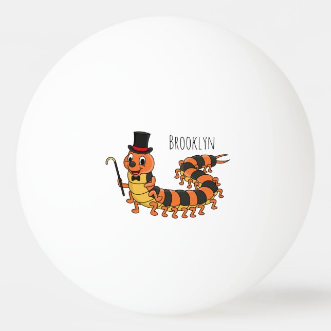Cute-tecknad med lustig centipede pingisboll (Framsidan)