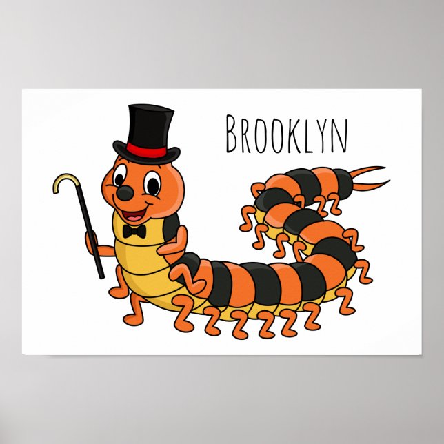 Cute-tecknad med lustig centipede poster (Framsidan)