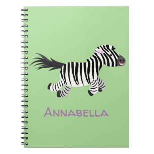 Cute-tecknad med lustig zebra-körning anteckningsbok