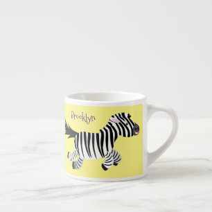 Cute-tecknad med lustig zebra-körning espressomugg
