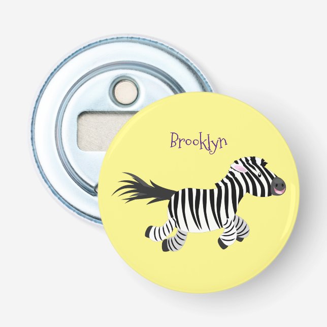 Cute-tecknad med lustig zebra-körning flasköppnare (Framsidan)