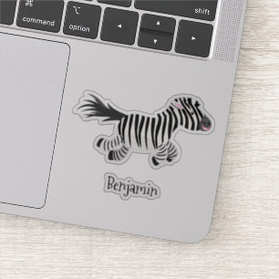 Cute-tecknad med lustig zebra-körning klistermärken