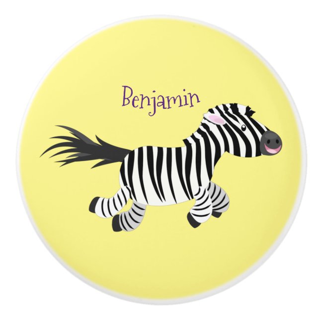 Cute-tecknad med lustig zebra-körning knopp (Framsidan)