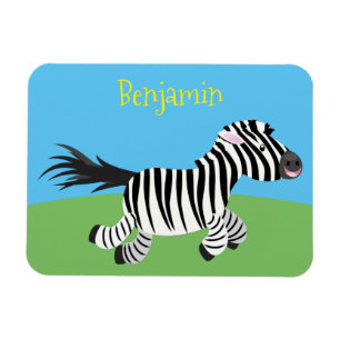 Cute-tecknad med lustig zebra-körning magnet
