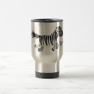 Cute-tecknad med lustig zebra-körning resemugg
