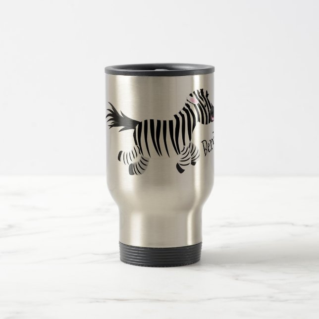 Cute-tecknad med lustig zebra-körning resemugg (Center)