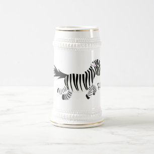 Cute-tecknad med lustig zebra-körning sejdel