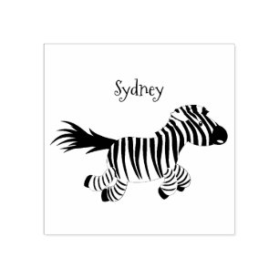 Cute-tecknad med lustig zebra-körning stämpel