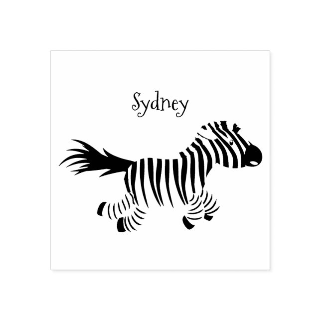 Cute-tecknad med lustig zebra-körning stämpel (Tryck)