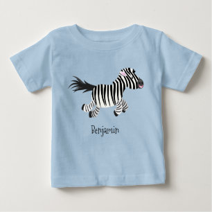 Cute-tecknad med lustig zebra-körning t shirt