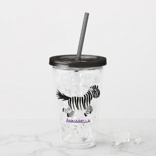 Cute-tecknad med lustig zebra-körning take away mugg