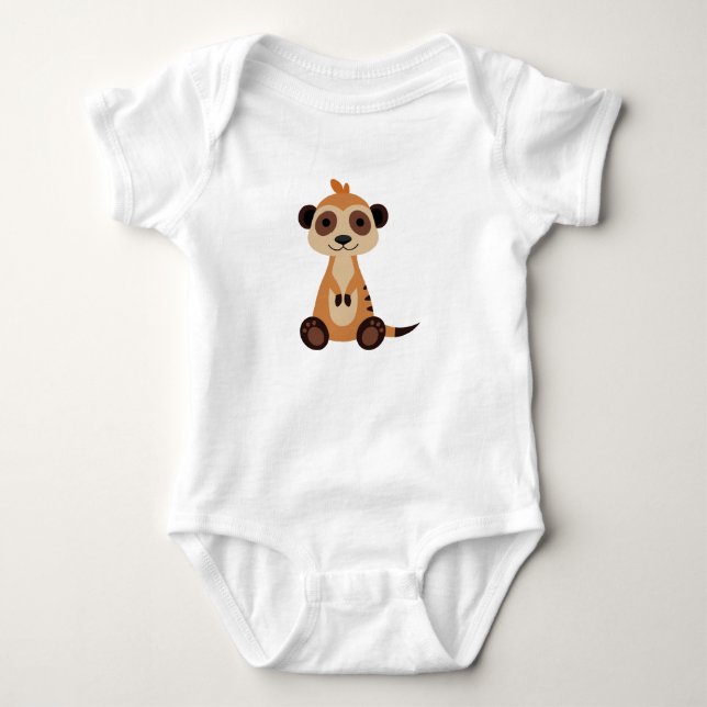 Cute Tecknad Meerkat Gift T Shirt (Framsida)
