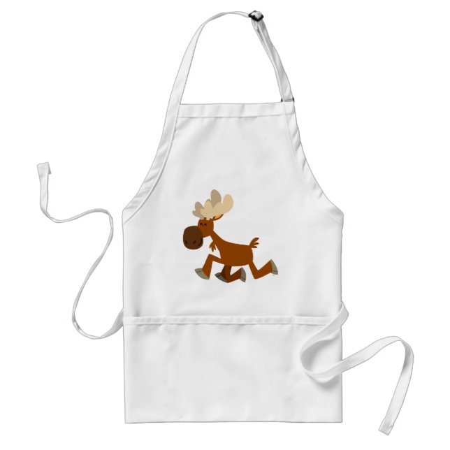 Cute Tecknad Merry Moose Apron Förkläde (Framsidan)