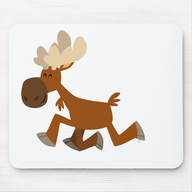 Cute Tecknad Merry Moose Mousepad Musmatta (Framsidan)