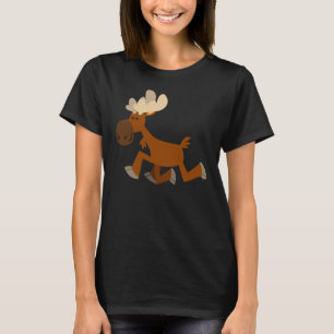 Cute Tecknad Merry Moose Women T-Shirt