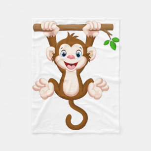 Cute Tecknad Monkey Fleecefilt