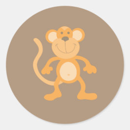 Cute Tecknad Monkey Runt Klistermärke