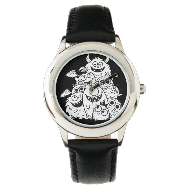 Cute tecknad monstertecken armbandsur (Framsida)