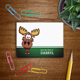 Cute Tecknad Moose-Personlig Post-it Block
