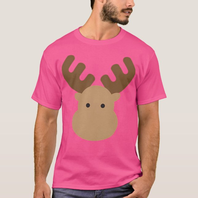 Cute Tecknad Moose T Shirt (Framsida)
