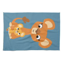 Cute Tecknad Mor Lioness och Unge