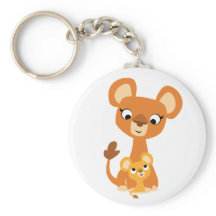 Cute Tecknad Mor Lioness och Unge